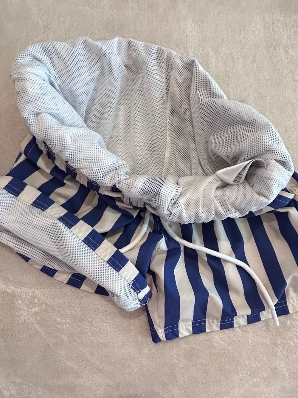 Cotton On Blue & White Striped Swim Trunks Mesh Lined Men’s S